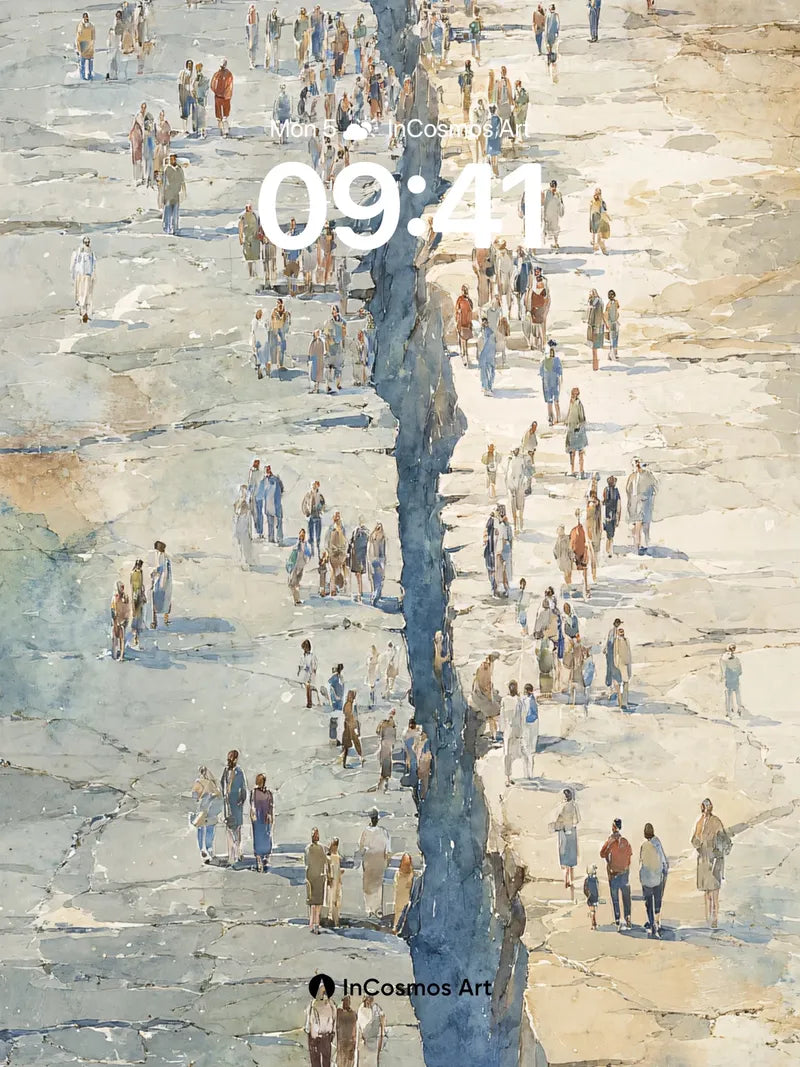 Surreal Divide Wallpaper with Crowds of Light