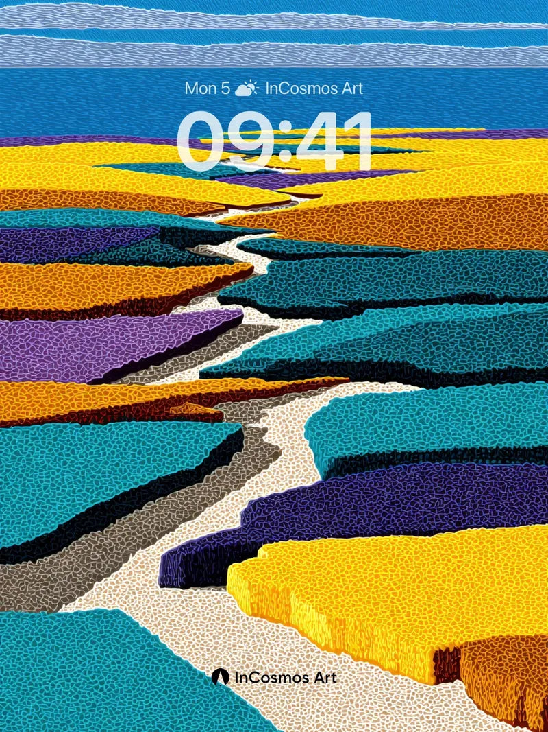 Surreal Canyon Wallpaper with Textured Color Fields wallpaper for iPhone, iPad & Mac