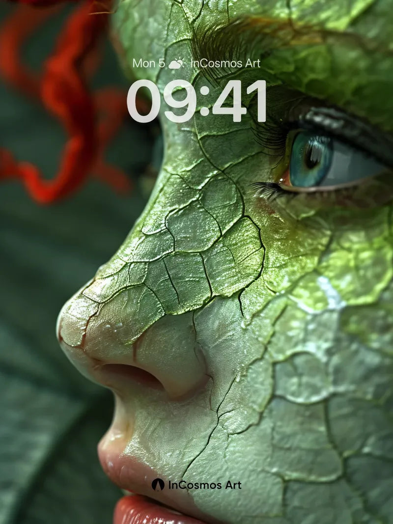 Serpentine Gaze Wallpaper with Living Scales