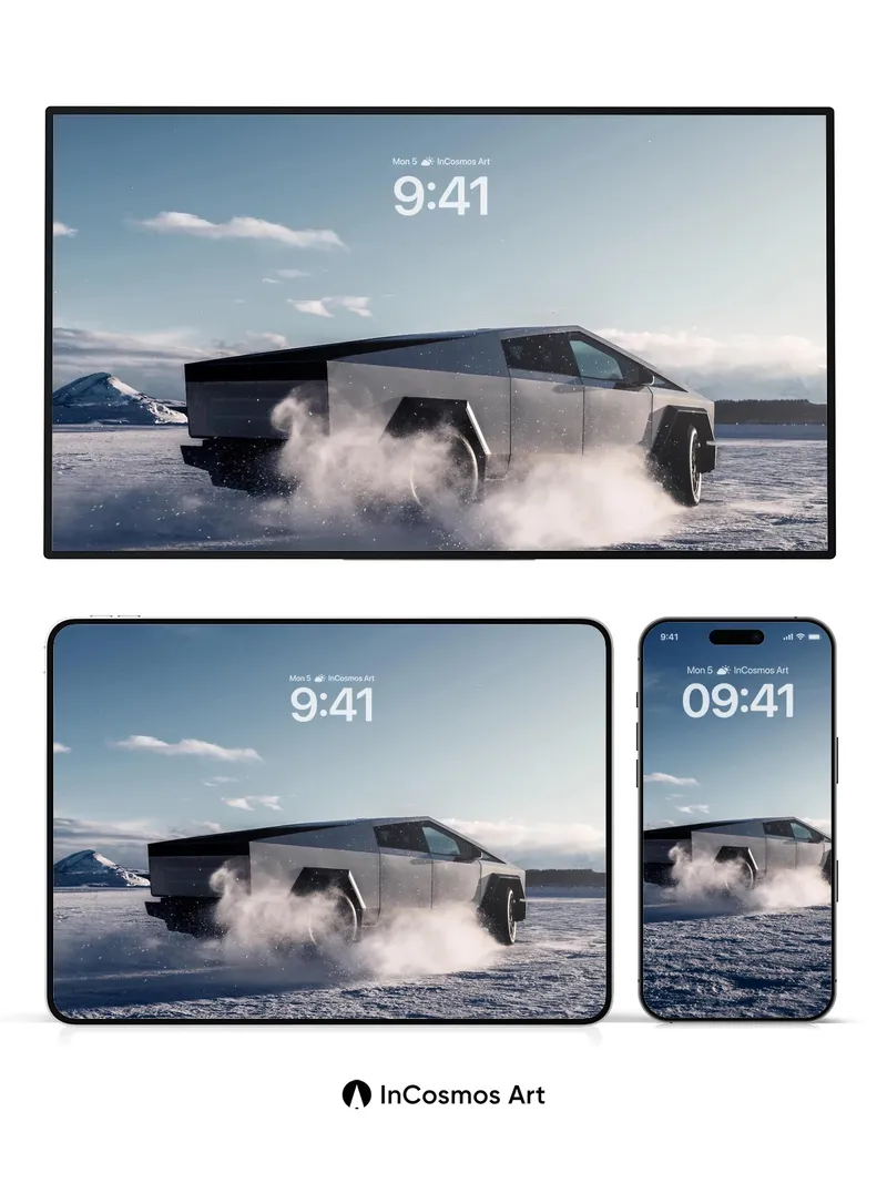 Futurist Ice Run Wallpaper with Angular Steel