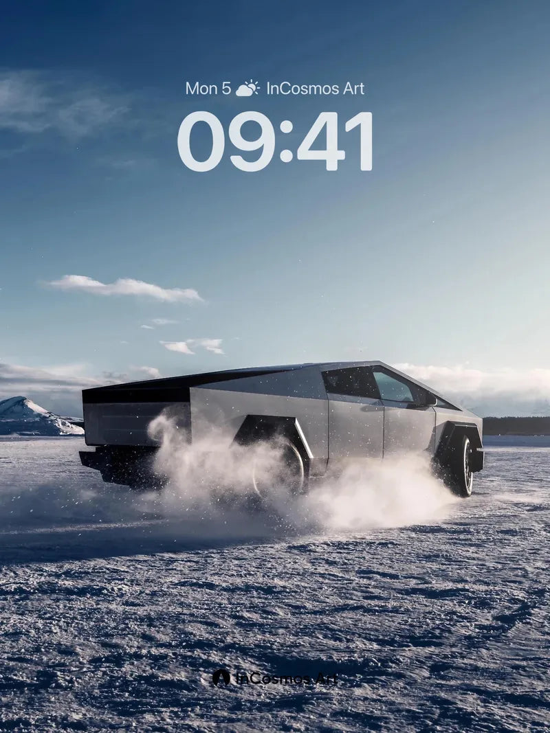 Futurist Ice Run Wallpaper with Angular Steel