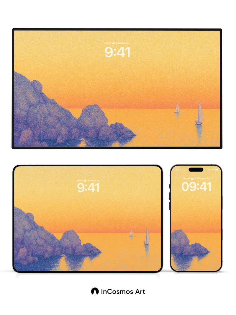 Golden Hush Wallpaper with Sailboats at Dusk