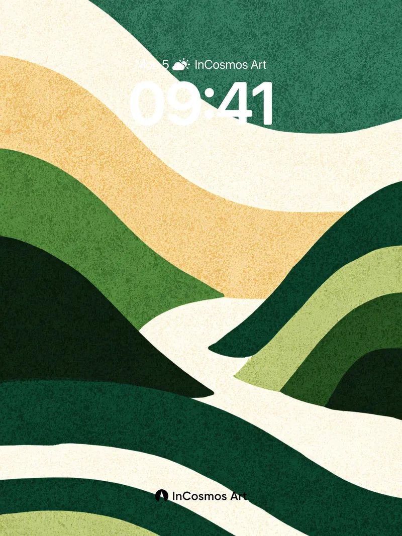 Serenity Wave Wallpaper with Earth-Toned Flow