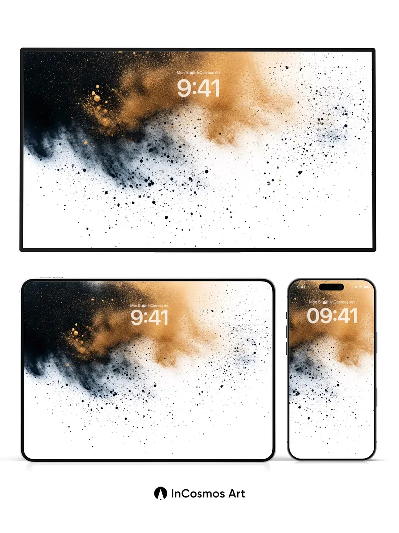 Cosmic Dust Wallpaper with Golden Veins