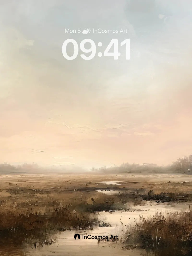 Misty Marsh Wallpaper with Golden Hush