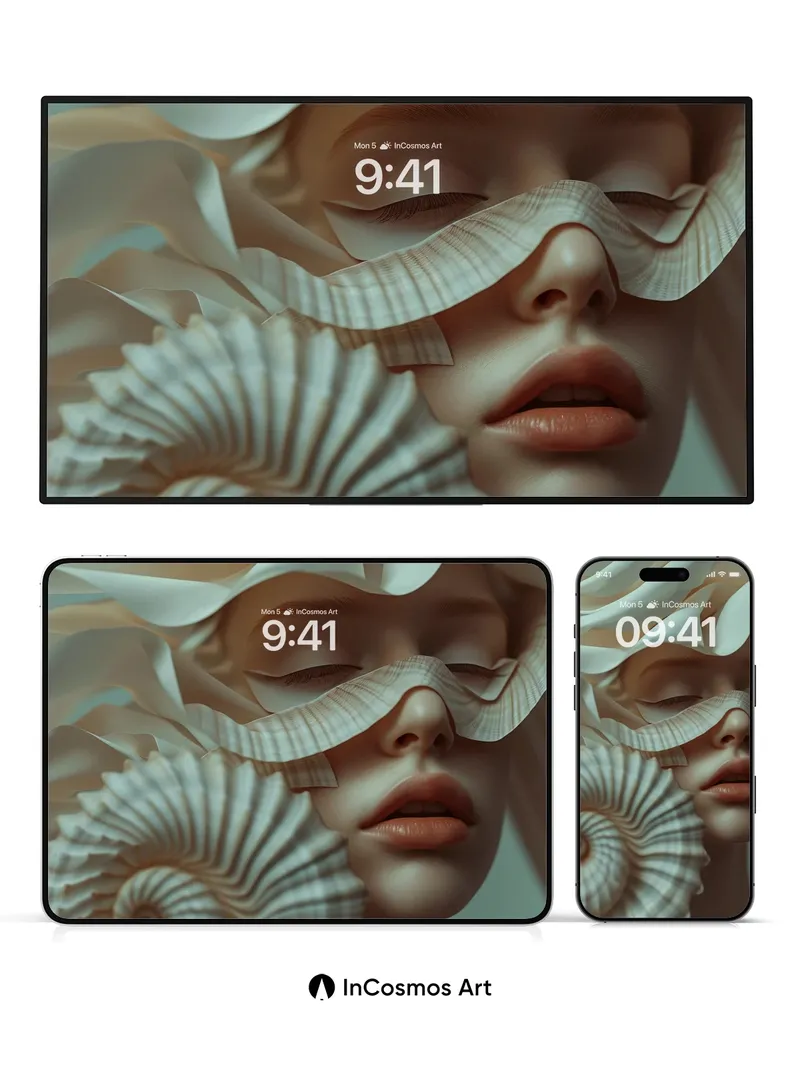 Serenity Shell Wallpaper with Breath of Marble