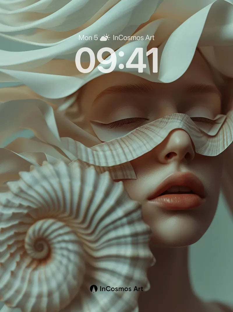 Serenity Shell Wallpaper with Breath of Marble