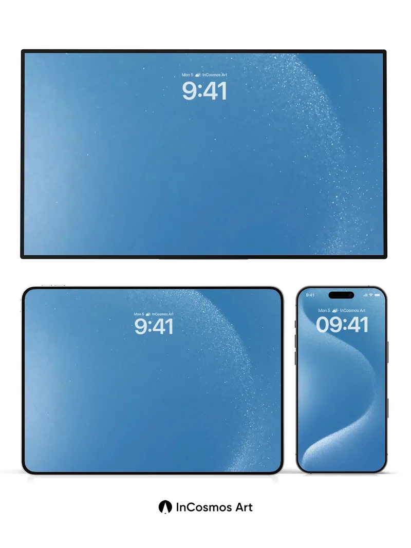 Sapphire Drift Wallpaper with Ethereal Light Trails