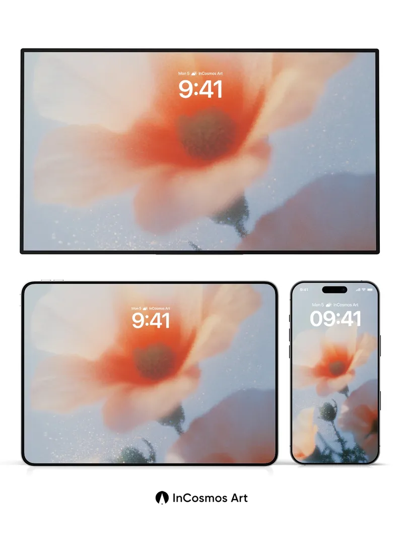 Soft Hush Floral Wallpaper with Ethereal Light