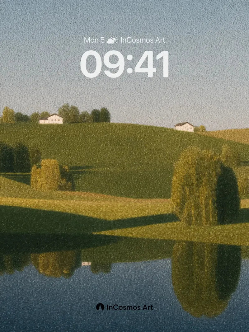 Serenity Reflection Wallpaper with Whispering Hills wallpaper for iPhone, iPad & Mac