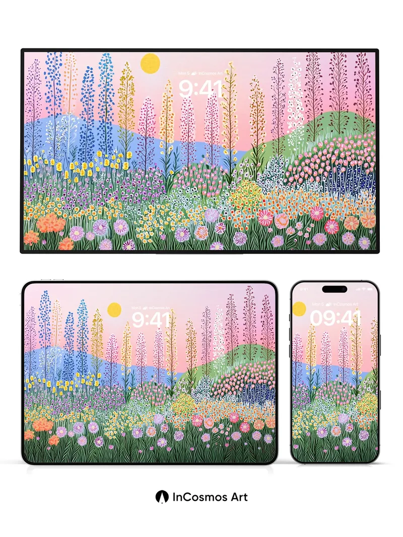 Pastel Reverie Wallpaper with Floating Light