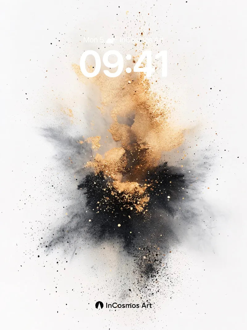 Chaos Bloom Wallpaper with Golden Dust wallpaper for iPhone, iPad & Mac