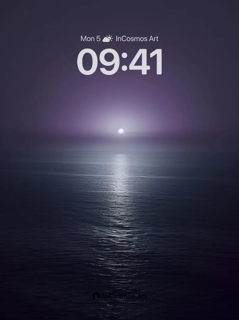 Lunar Stillness Wallpaper with Ethereal Glow