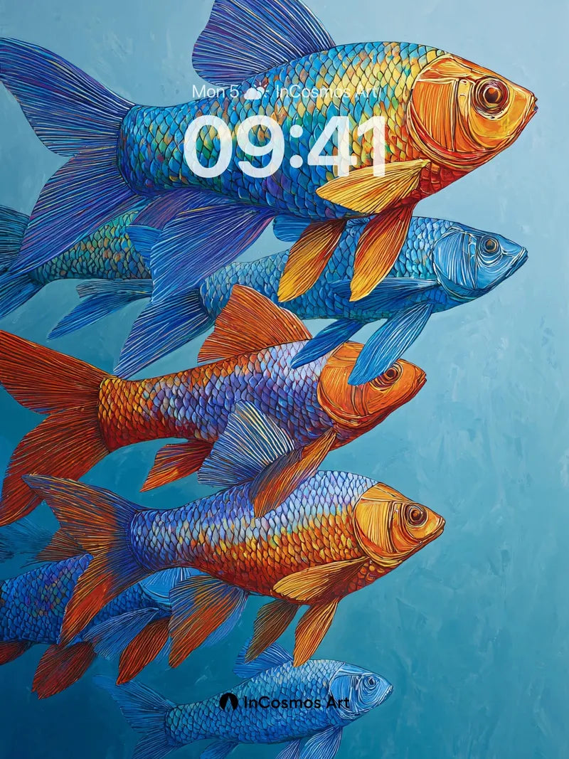 Aquatic Prism Wallpaper with Living Scales