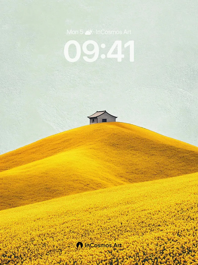 Golden Hush Wallpaper with Solitary House