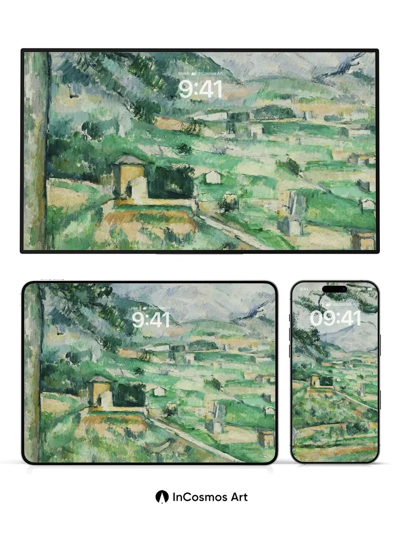 Serenity in Olive Green Wallpaper with Mountain Hush