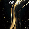 Luminous Gold Wave Wallpaper with Starlight Dust wallpaper for iPhone, iPad & Mac