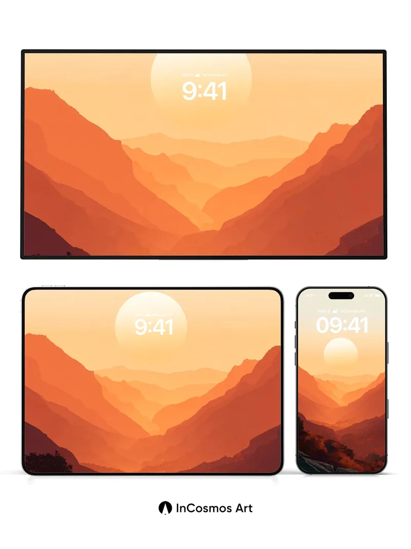 Serenity Sunset Wallpaper with Golden Hues