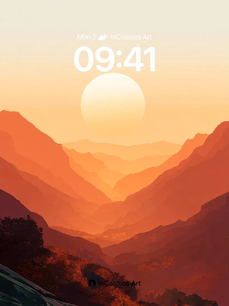 Serenity Sunset Wallpaper with Golden Hues