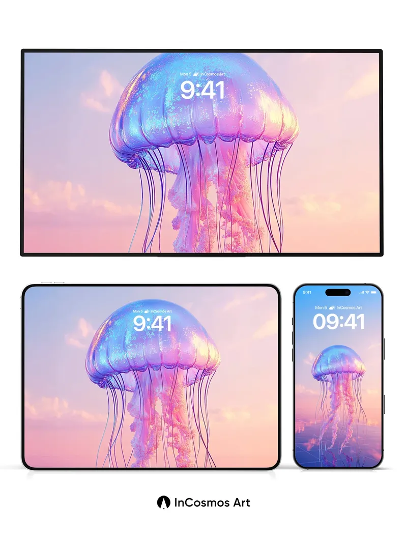 Luminous Drift Wallpaper with Celestial Tides