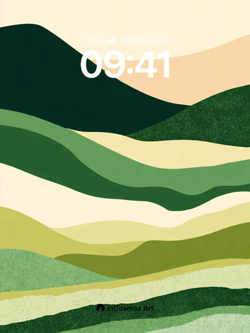 Serenity Ridge Wallpaper with Earth-Toned Waves