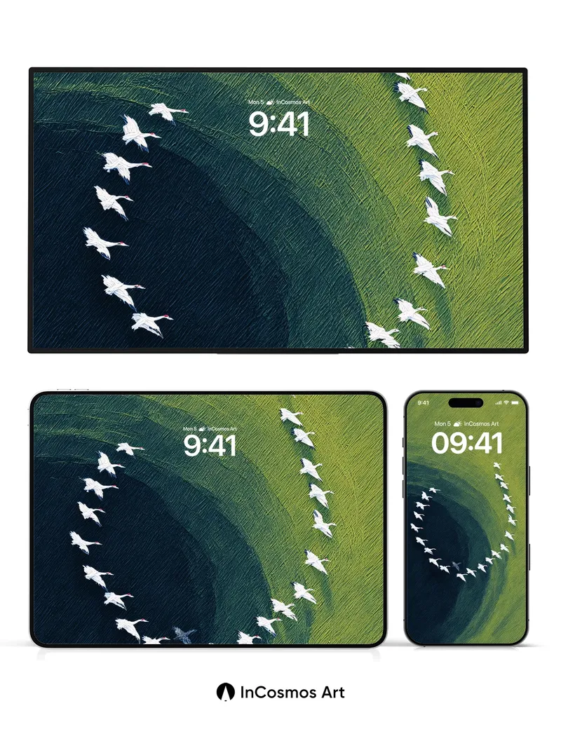 Serenity Curve Wallpaper with Feathered Flow