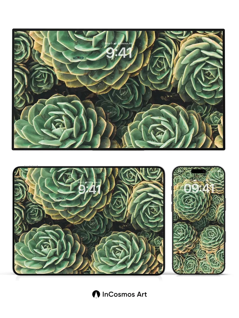 Serenity Spiral Wallpaper with Living Green Ruffles