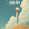 Serenity Skyline Wallpaper with Floating Feathers wallpaper for iPhone, iPad & Mac