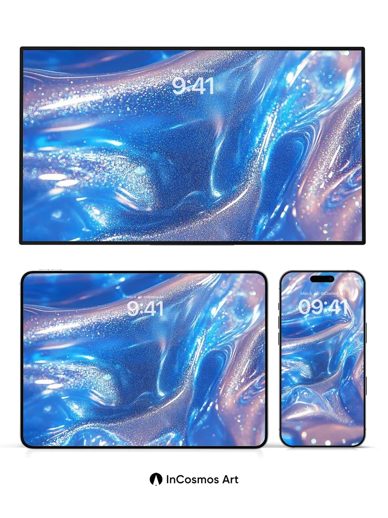 Liquid Cosmos Wallpaper with Sparkling Veins