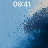 Murmuration of Starlings at Dusk Background wallpaper for iPhone, iPad & Mac