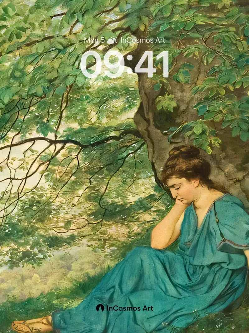 Serenity Under Canopy Wallpaper with Emerald Drapery