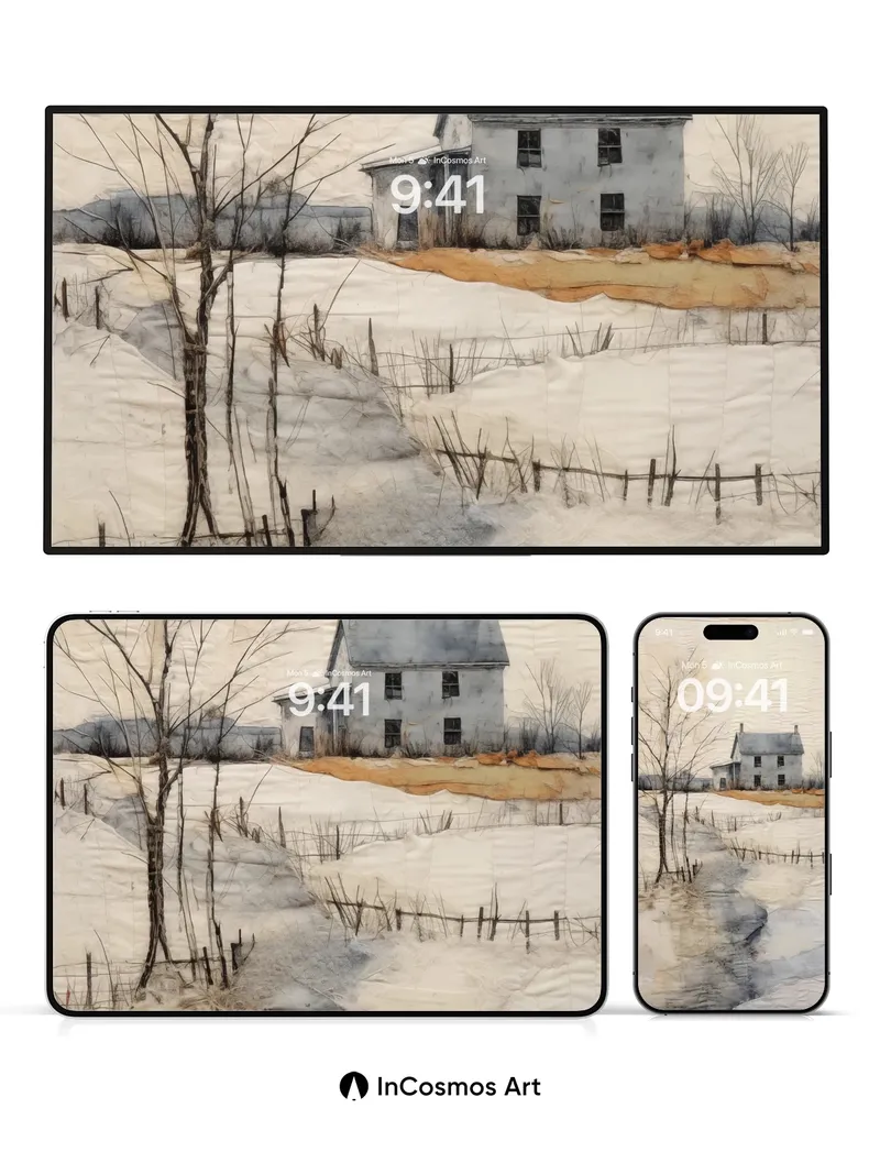 Silent Snowdrift Wallpaper with Woven Memory