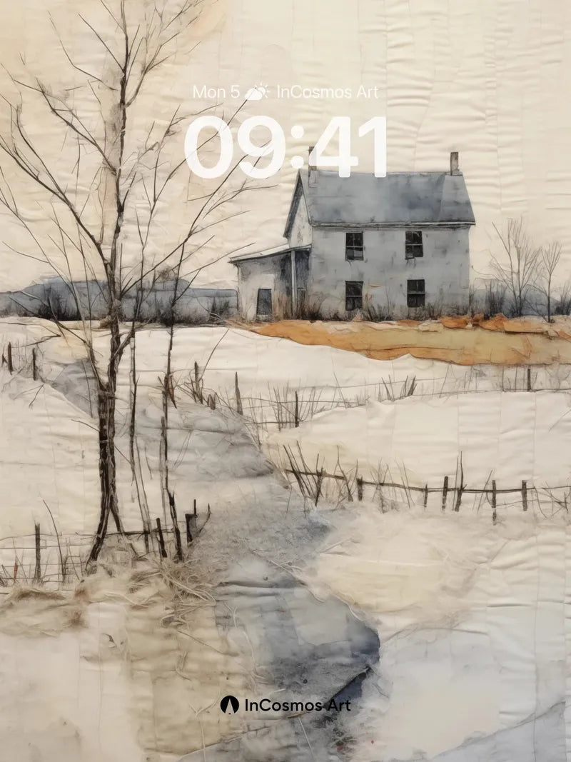 Silent Snowdrift Wallpaper with Woven Memory