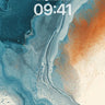 Serene Fluidity Wallpaper with Azure and Amber Currents wallpaper for iPhone, iPad & Mac