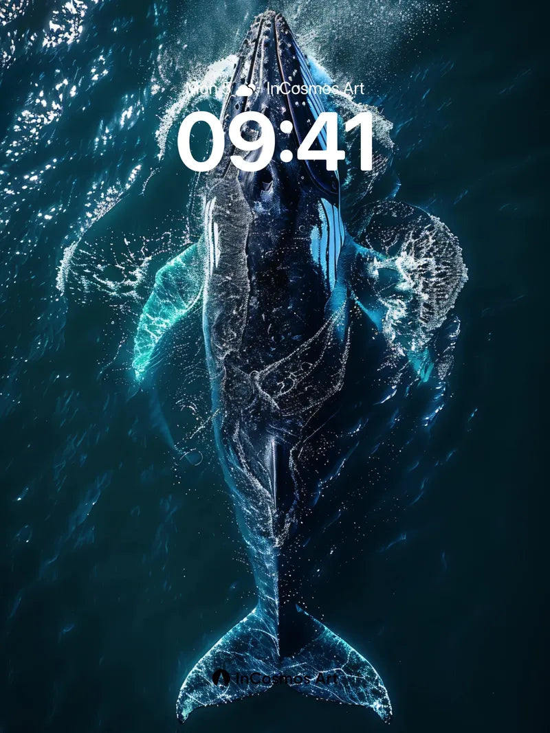 Oceanic Whisper Wallpaper with Bioluminescent Veins wallpaper for iPhone, iPad & Mac