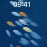 Deep Blue School Fish Gradient Wallpaper