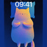 Serenity Hologram Wallpaper with Sleeping Cat wallpaper for iPhone, iPad & Mac