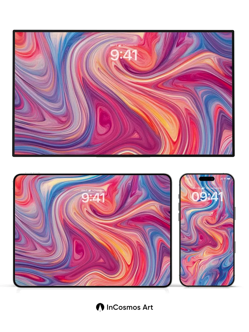 Luminous Current Wallpaper with Liquid Chroma