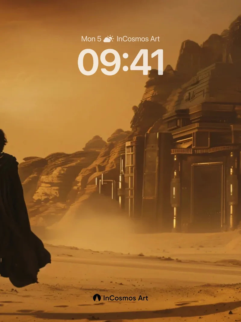 Desert Solitude Wallpaper with Ancient Ruins