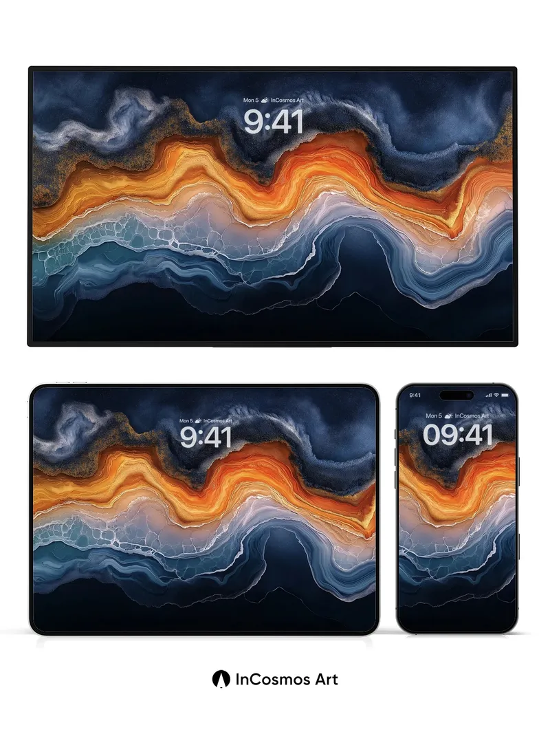 Fiery Abyss Wallpaper with Luminous Veins