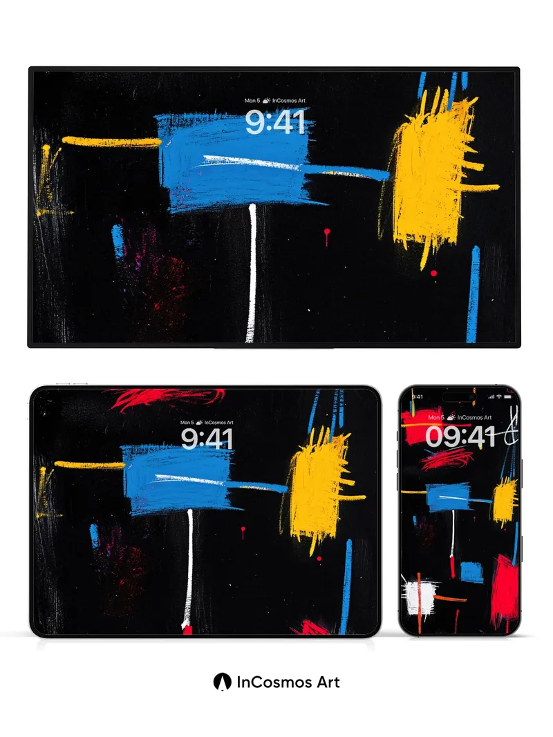 Electric Chaos Wallpaper with Pollock Energy