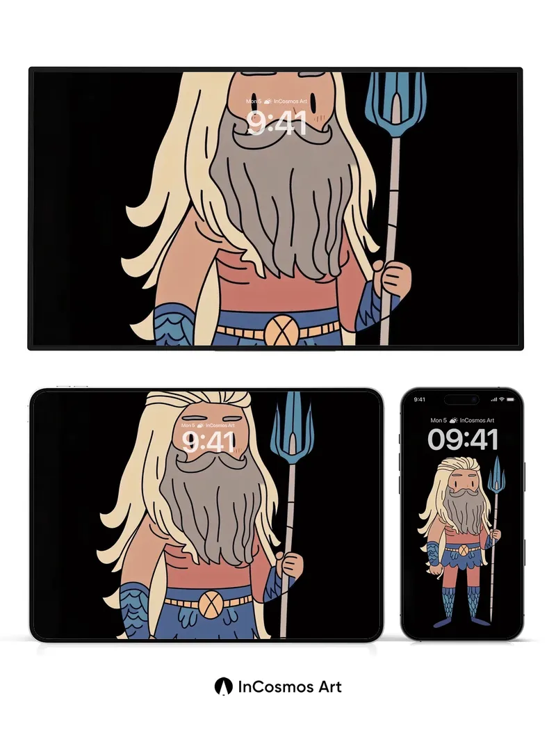 Oceanic Guardian Wallpaper with Mythic Presence