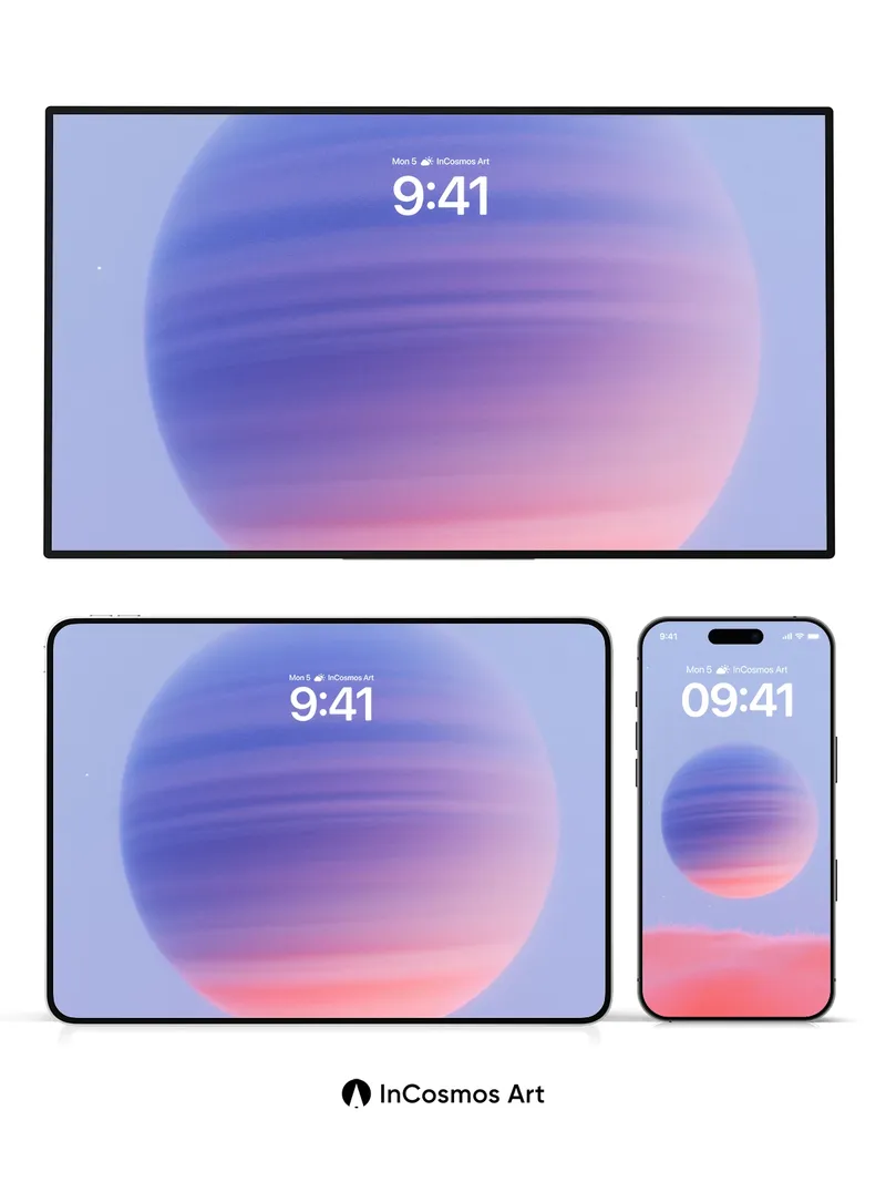 Serene Horizon Wallpaper with Floating Nebula