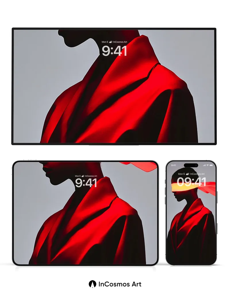 Blindfolded Flame Wallpaper with Floating Light