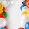Playful Balloon Frame Wallpaper with Rainbow Glow wallpaper for iPhone, iPad & Mac