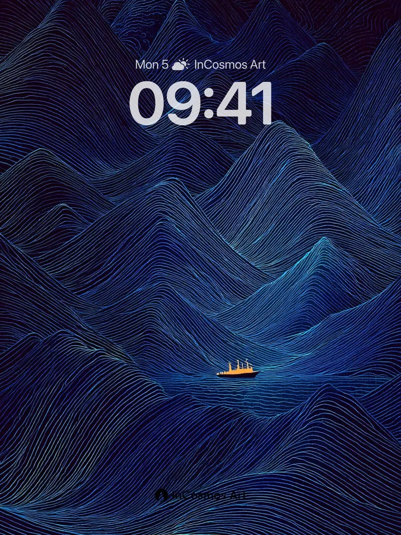Midnight Wave Wallpaper with Glowing Lines