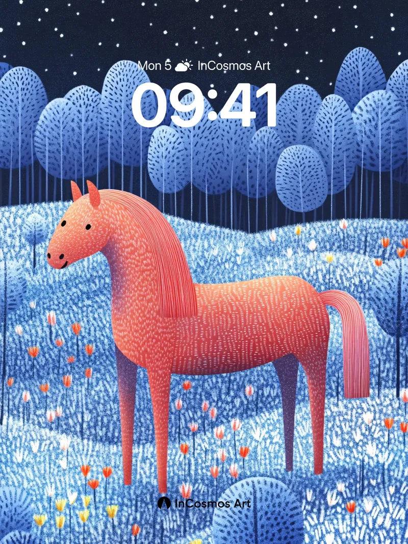 Coral Mirage Wallpaper with Starlit Forest wallpaper for iPhone, iPad & Mac