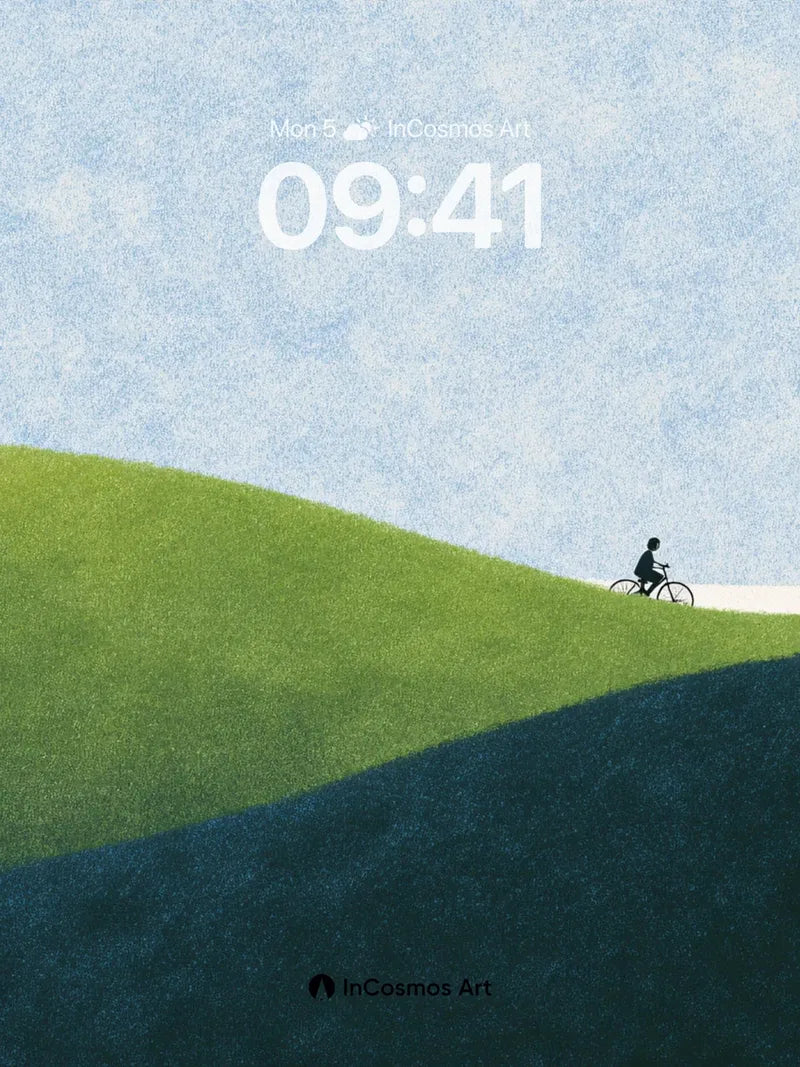 Serenity Ridge Wallpaper with Silent Cyclist