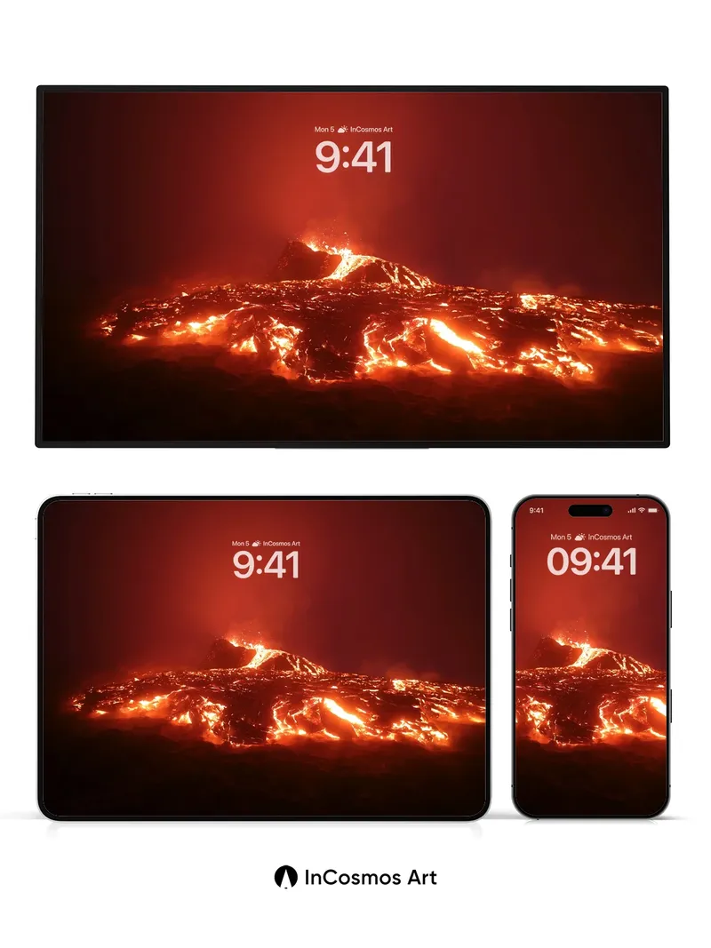 Incandescent Earth Wallpaper with Molten Veins