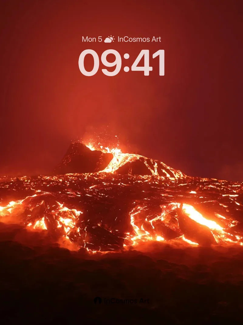 Incandescent Earth Wallpaper with Molten Veins